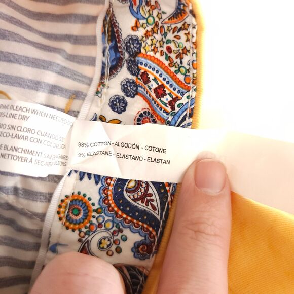 NWT Denim & Flower Ricky Singh Mens 38 Yellow Power Strech Chino Khaki Shorts - Picture 4 of 8